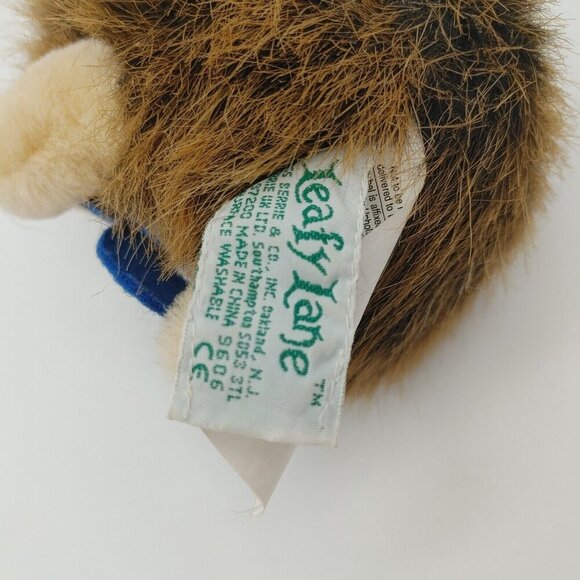 Vintage Russ Berrie 4" Leafy Lane Plush Hedgehog "B" Stuffed Animal - Picture 5 of 6
